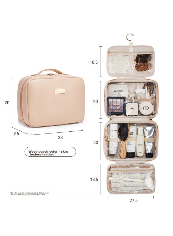 Eachy Travel Toiletry Bag, Portable, Transparent, Waterproof, Large Capacity, Wet And Dry Separation, Cosmetic Organizer, Pink - Image 1