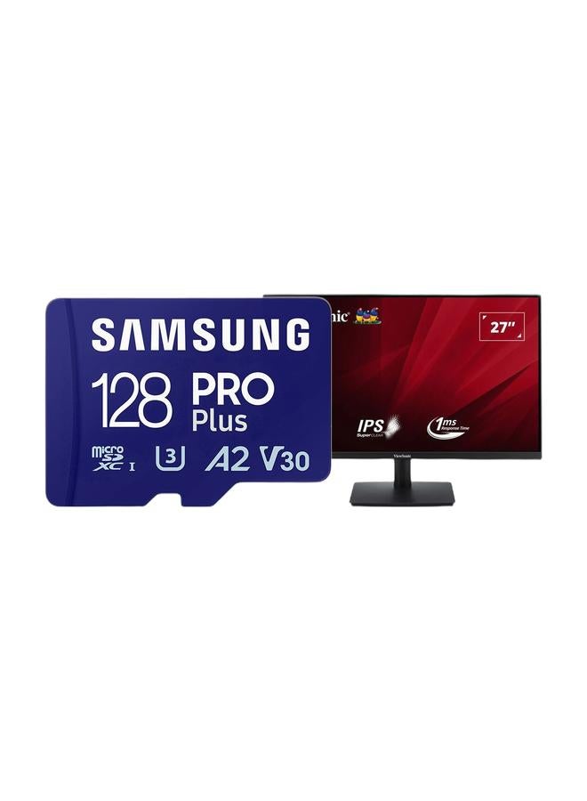 فيوسونيك Pro Plus x Vision Set -Samsung 128GB Pro Plus microSD + 27” FHD 100Hz Eye ProTech Monitor - Image 1