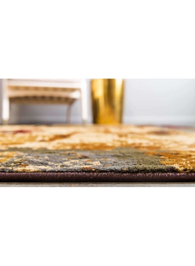 Unique Loom Barista Collection Abstract Vintage Modern Rustic Warm Multi Runner Rug (2' 0 x 12' 0) - Image 4
