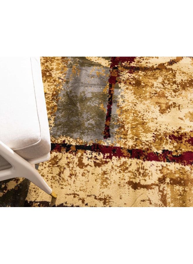 Unique Loom Barista Collection Abstract Vintage Modern Rustic Warm Multi Runner Rug (2' 0 x 12' 0) - Image 5