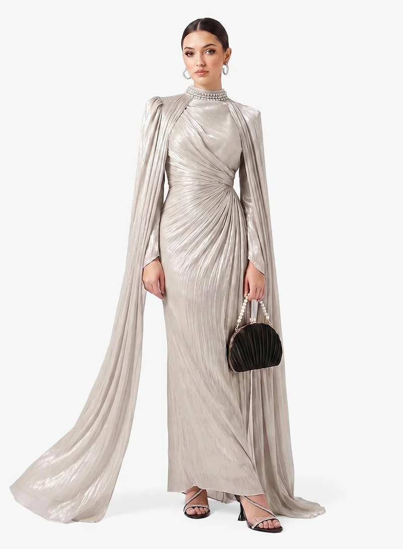 Namshi X Draped Cape Evening Dress