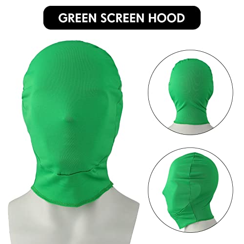 Foaincore Chromakey Green Screen Gloves Hood Chroma Key Glove and Hood Invisible Effects Background Chroma Keying for Green Screen Photography Photo Video Film Make - Image 2