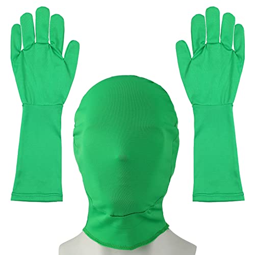 Foaincore Chromakey Green Screen Gloves Hood Chroma Key Glove and Hood Invisible Effects Background Chroma Keying for Green Screen Photography Photo Video Film Make - Image 1