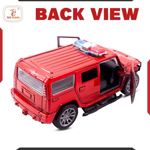 Toy Cloud Hummer Fire Brigade Car 1:32 Scale Die-Cast Metal Toy with Opening Doors and Pull Back Action Realistic Toy Car - Image 5