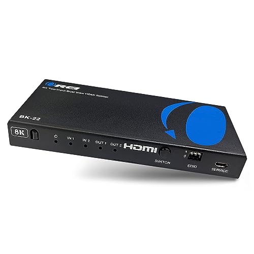 OREI 8K HDMI Splitter 2 in 2 Out, Resolutions Up to 4K@120Hz, Dolby Vision Pass-Through, HDCP 2.3, Auto EDID Management, Does NOT Extend Display - (BK-22) - Image 1