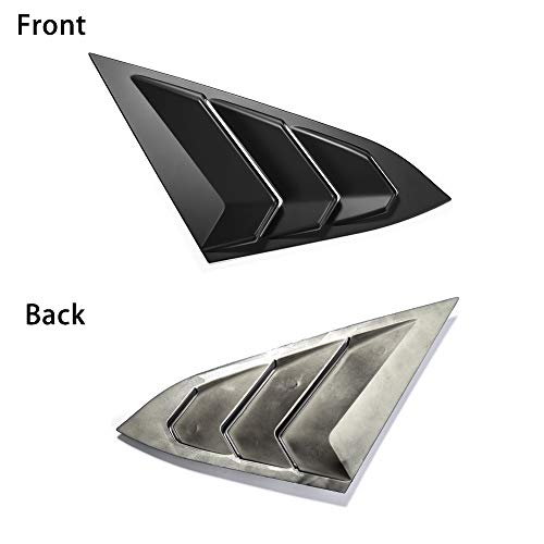 Thenice for 10th Gen Civic Rear Side Window Louvers Racing Style Triangular Window Glass Blinds Compatible with Honda Civic Sedan 2021 2020 2019 2018 2017 2016 -Matt Black - Image 2