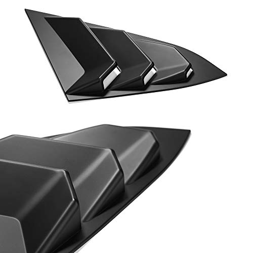 Thenice for 10th Gen Civic Rear Side Window Louvers Racing Style Triangular Window Glass Blinds Compatible with Honda Civic Sedan 2021 2020 2019 2018 2017 2016 -Matt Black - Image 4