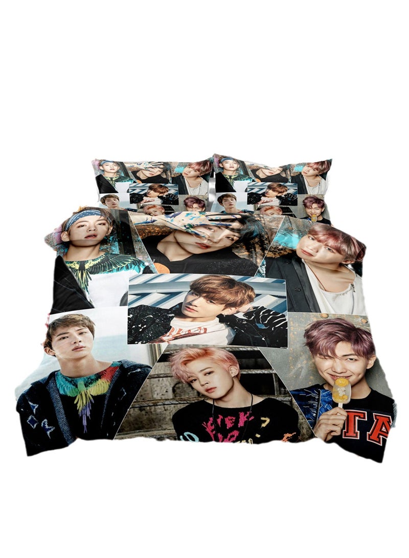 3pc creative 3d printing creative printing 1 quilt cover 2 pillowcases fashion set - Image 1