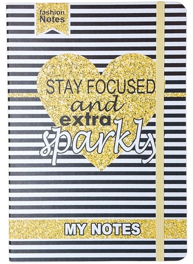 Generic HardCover "Stay foucs" A5 Notebook With Elastic Band  - Image 1