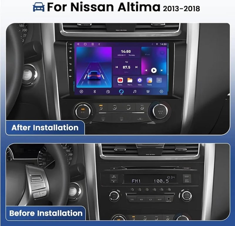 Vierex Fit Nissan Altima Car Stereo (2013–2018) Android Screen with Wireless Apple CarPlay & Android Auto, 9" QLED Display, WiFi, Bluetooth, FM/AM, AHD Backup Camera, DSP Sound – (2+32GB, 4-Core) - Image 2