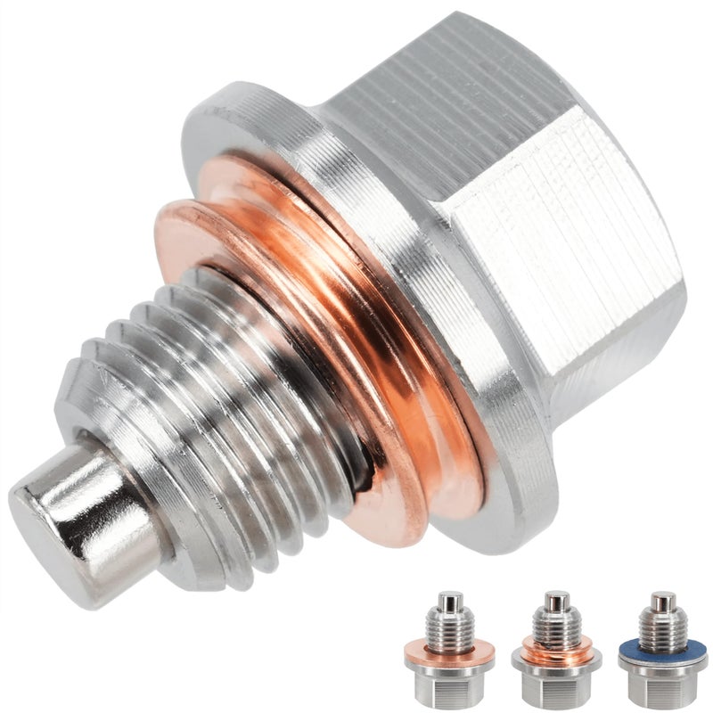 Dsnaduo 1PC M12x125 Stainless Steel Magnetic Engine Oil Drain Plug Fit Nissan 370Z Altima Frontier GTR Maxima Murano NV Pathfinder Rogue Sentra Titan Versa Infiniti Toyota Lexus 1112801M00 DP006 - Image 3