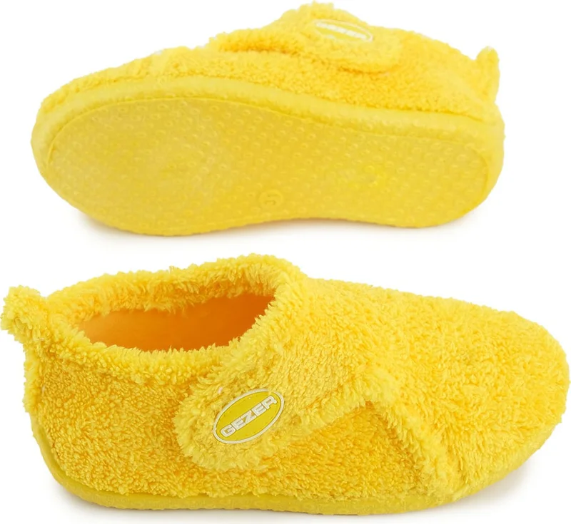 جيزر Winter Girls Plush Comfortable Sole Velcro Adjustable Home School Nursery Slippers Shoes