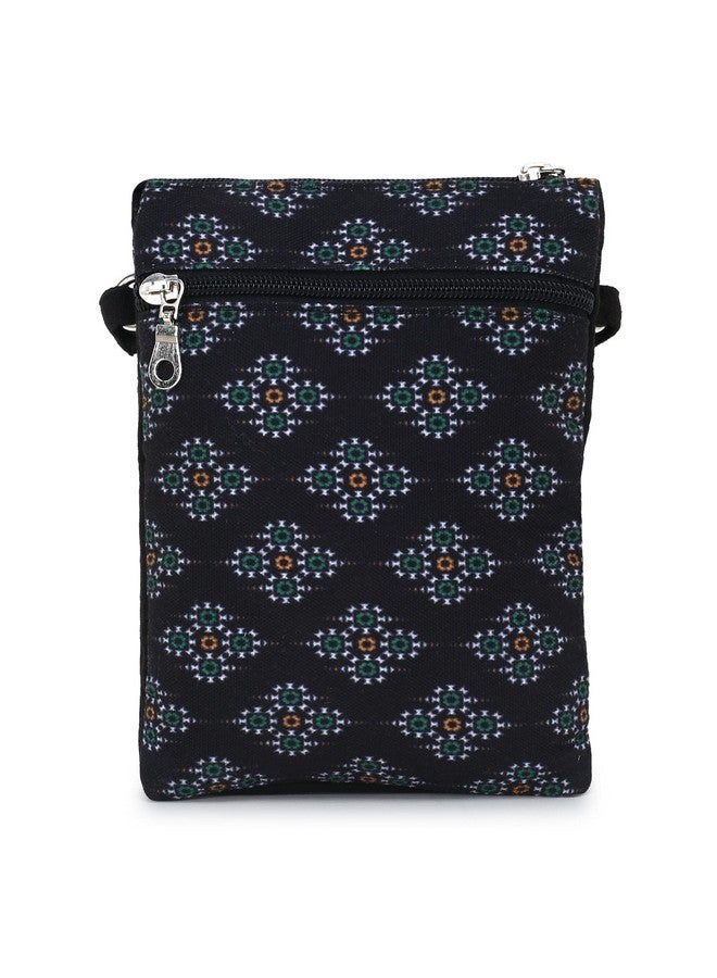 Anekaant Black & Multi Canvas Ethnic Motifs Sling Bag - Image 5