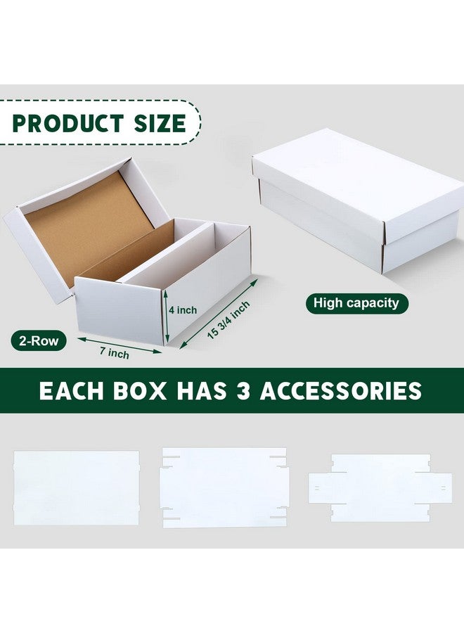 Yahenda 8 Pack Cardboard Storage Boxes Holds,1600 Standard Trading Storage Box 2 Rows for Gaming Baseball Football Basketball Hockey Sports Card Collecting Supplies(White) - Image 2