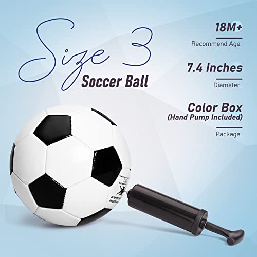 ZOOJOY Size 3 Soccer Ball for Kids, Classic Color Toddler Boys & Girls Soccer Ball with Pump, Outdoor Sports & Play Toys & Gifts for Baby Ages 2 3 4 5 6 7 8 - Image 2