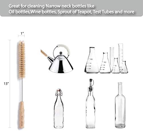 HELLO NATURE 4Pcs Long Handle Bottle Cleaning Brush Set by HELLO NATURE Sustainable  Biodegradable Natural Fibre Bamboo Handle Brushes ZeroWaste  Plastic Free - Image 5