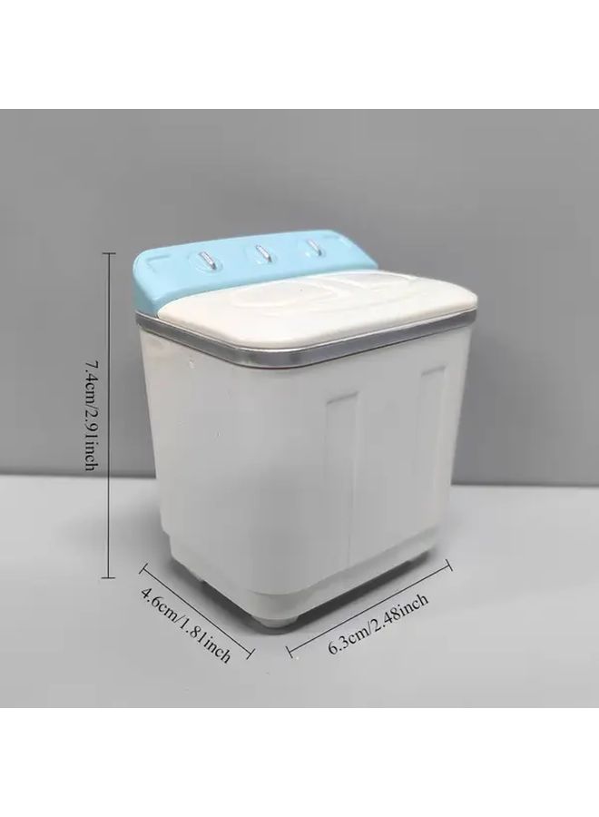 1pc White Retro Miniature Dollhouse Washing Machine No Electricity Mockup Laundry Scene - Image 2