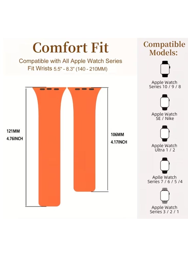 Magnetic Silicone Strap Compatible with Apple Watch Series 10/9/8/7/6/5/4/3, One Size, Soft Sports Wristband for Men and Women - Image 4