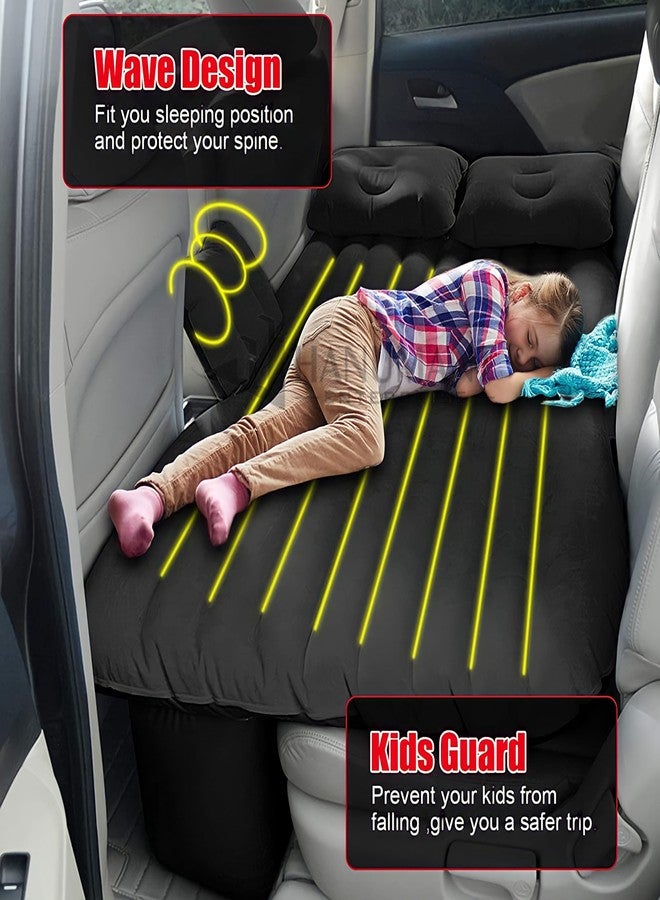 H HANUMANT ENTERPRISE Premium Car Inflatable Bed with Pump & 2 Air Pillow|Quick Inflatable Back Seat Bed|Car Inflatable Mattress|Car Bed Mattress|Car Bed For Kids,Travel,Trip,Camping,Picnic,Pool & Beach|Universal Fit|Black - Image 2