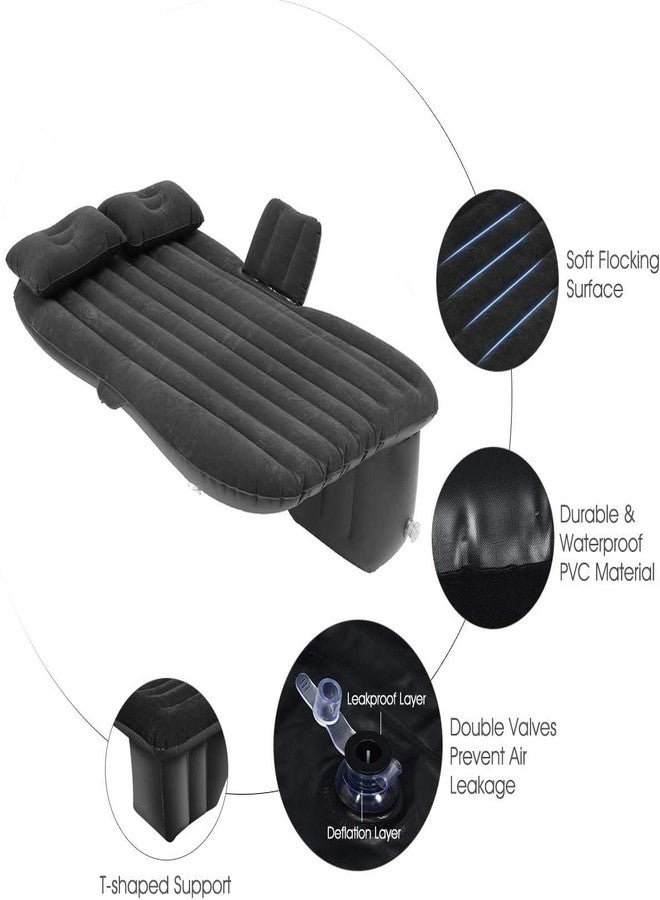 H HANUMANT ENTERPRISE Premium Car Inflatable Bed with Pump & 2 Air Pillow|Quick Inflatable Back Seat Bed|Car Inflatable Mattress|Car Bed Mattress|Car Bed For Kids,Travel,Trip,Camping,Picnic,Pool & Beach|Universal Fit|Black - Image 3