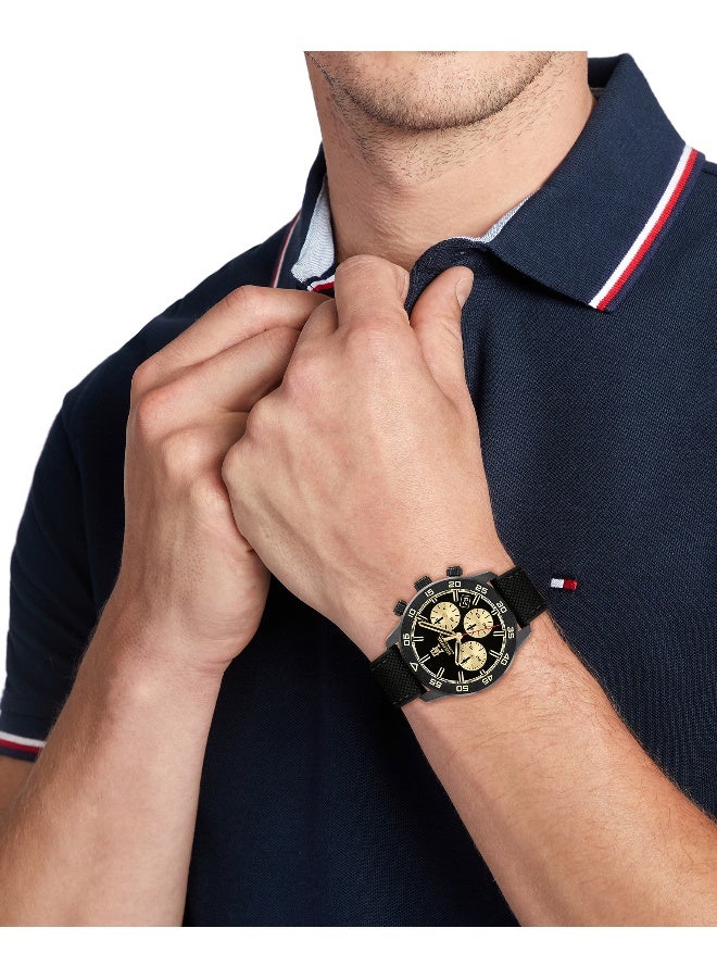 TOMMY HILFIGER ROUND CHRONOGRAPH MEN'S BLACK CASE WATCH - 1792182 - Image 2