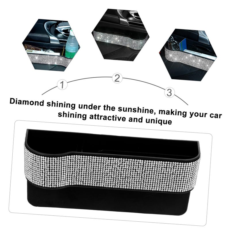 Glitter Diamond Studded Car Seat Gap Organizer Storage Box For Master Driver - Image 3