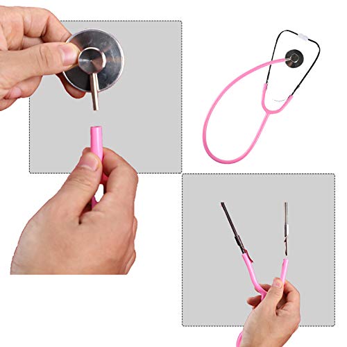 MorTime Dual Head Stethoscope, Real Working Stethoscope for Kids Cosplay, Educational Equipment, Pink (1 pc) - Image 4
