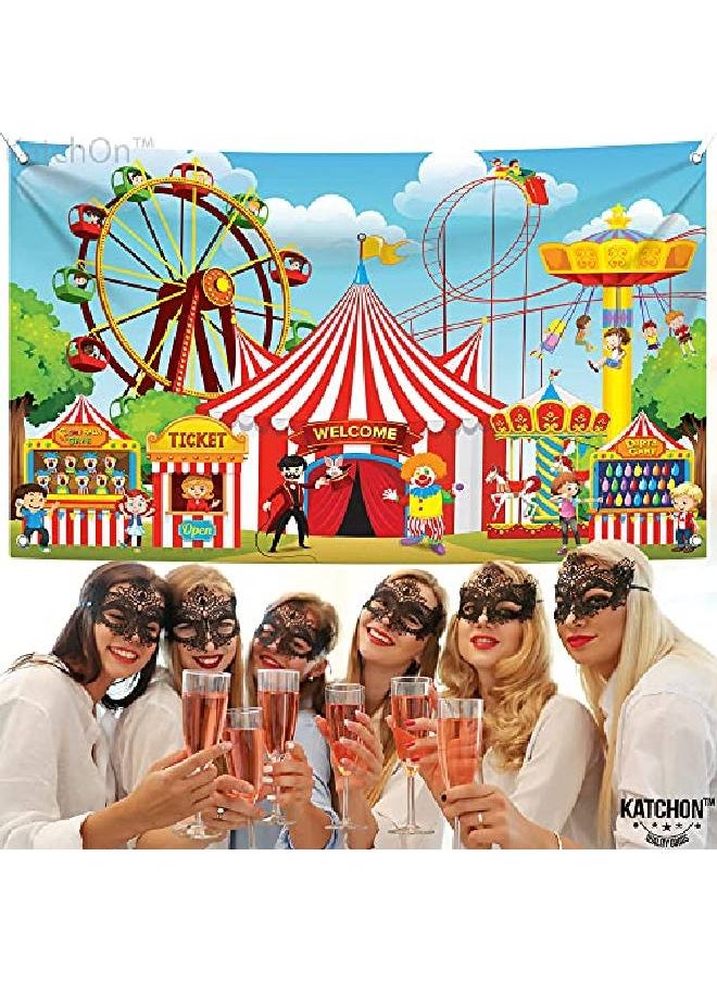KATCHON - Carnival Banner For Carnival Party Decorations Large 72X44 Inch | Carnival Decorations For Birthday Party | Circus Theme Party Decorations | Carnival Decorations | Carnival Backdrops For Party - Image 1
