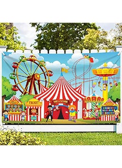 KATCHON Carnival Banner For Carnival Party Decorations Large 72X44 Inch | Carnival Decorations For Birthday Party | Circus Theme Party Decorations | Carnival Decorations | Carnival Backdrops For Party  - Image 1
