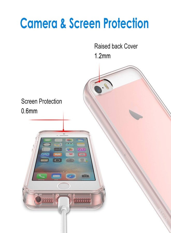 جي تيك جراب JETech لهاتف iPhone SE 2016 (ليس لعام 2020)، وiPhone 5s وiPhone 5، غطاء حماية للهاتف مقاوم للصدمات ولا يصفر، ظهر شفاف مقاوم للخدش. - Image 4