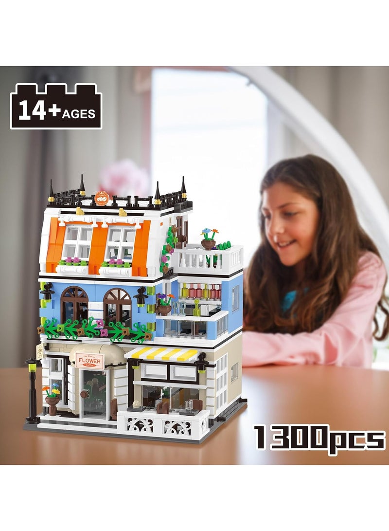 عام “مجموعة بلوكات فندق حديقة المدينة، لعبة بناء منزل شارع المدينة مع بطاريات LED، 1300 بلوك مصغر” - Image 2