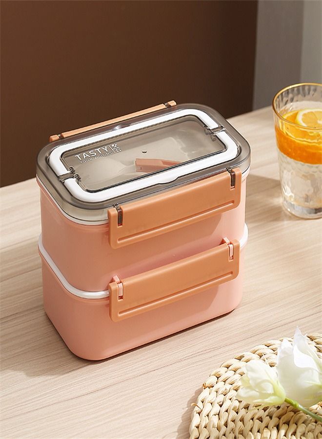 Loquat Double-Layer Stainless Steel Lunch Box Pink