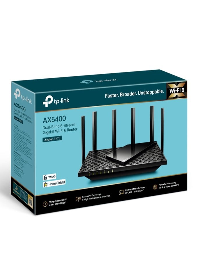 Tp-link Tl Dual Band 6 Stream Gigabit Wi-Fi 6 Router Archer AX73 AX5400 Black - Image 4