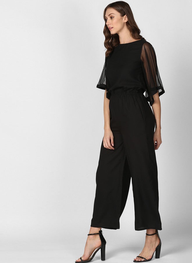 StyleStone جمبسوت أساسي أسود بسيط للنساء من ستايل ستون بأكمام قصيرة - Image 3