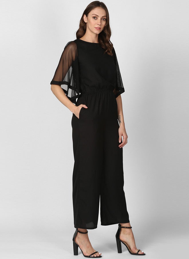 StyleStone جمبسوت أساسي أسود بسيط للنساء من ستايل ستون بأكمام قصيرة - Image 5