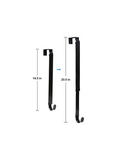 The Bros Adjustable Wreath Hanger for Front Door, 2 Pack Over The Door Wreath Hook Holder Extend from 14.5-23.5inch Wreath Door Hanger for Christmas Spring Wreath Decorations (Black)  - Image 2