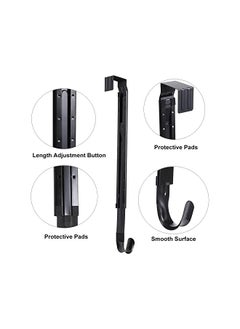 The Bros Adjustable Wreath Hanger for Front Door, 2 Pack Over The Door Wreath Hook Holder Extend from 14.5-23.5inch Wreath Door Hanger for Christmas Spring Wreath Decorations (Black)  - Image 4