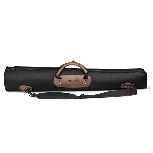 Flexzion Soprano Saxophone Case, Sax Gig Bag Backpack w/Strap, Pouch, Leather Handle, Music Instrument Storage, Lightweight, Water-Resistant & Shockproof for Wind Controller, Crampon Clarinet, Black, - Image 1