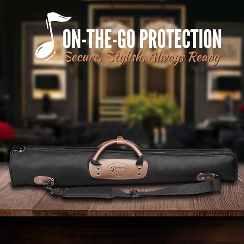 Flexzion Soprano Saxophone Case, Sax Gig Bag Backpack w/Strap, Pouch, Leather Handle, Music Instrument Storage, Lightweight, Water-Resistant & Shockproof for Wind Controller, Crampon Clarinet, Black, - Image 2