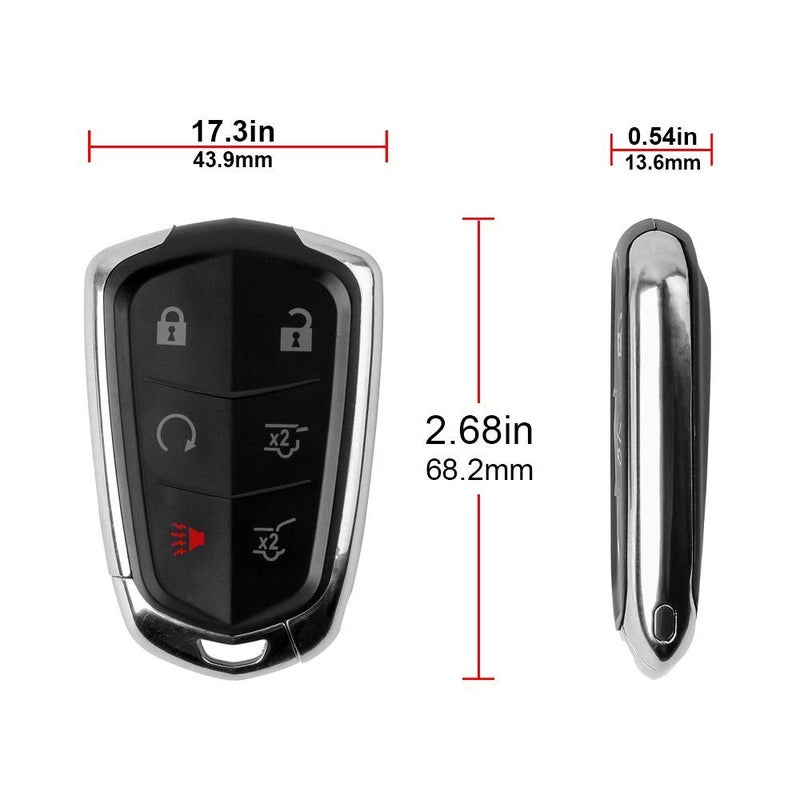 VOFONO Key Fob Keyless Entry Remote Fit for 2015 2016 2017 2018 2019 2020 Cadillac Escalade ESV FCC ID: HYQ2AB (315MHZ) - Image 2