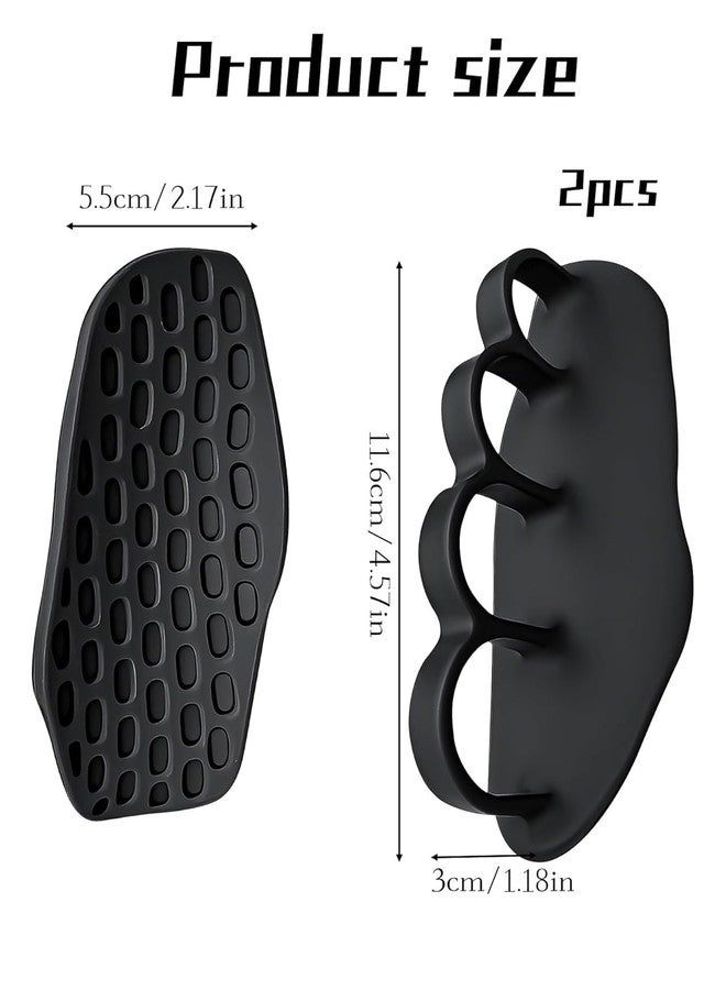 Rangchhelo 2 Pcs Gym Weight Lifting Grips | Anti-Slip Black Gym Gloves for Powerlifting, Strength & Resistance Training | Hand Protection for Heavy Lifts, Pull-Ups & Crossfit Workouts - Image 3