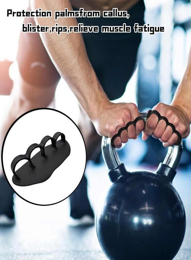 Rangchhelo 2 Pcs Gym Weight Lifting Grips | Anti-Slip Black Gym Gloves for Powerlifting, Strength & Resistance Training | Hand Protection for Heavy Lifts, Pull-Ups & Crossfit Workouts - Image 5