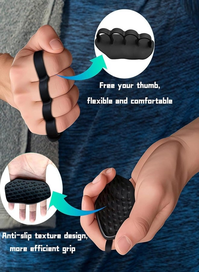 Rangchhelo 2 Pcs Gym Weight Lifting Grips | Anti-Slip Black Gym Gloves for Powerlifting, Strength & Resistance Training | Hand Protection for Heavy Lifts, Pull-Ups & Crossfit Workouts - Image 4