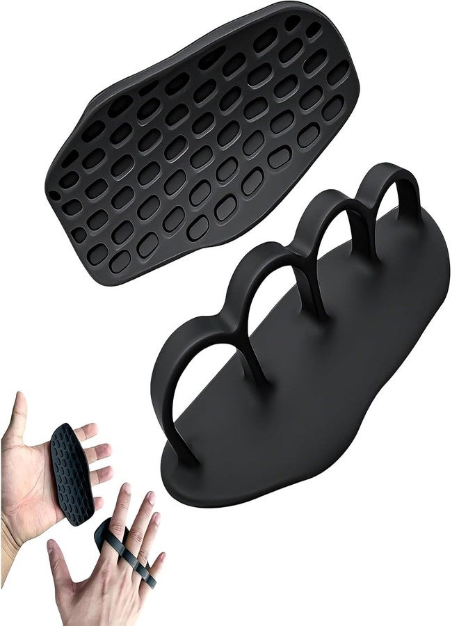 Rangchhelo 2 Pcs Gym Weight Lifting Grips | Anti-Slip Black Gym Gloves for Powerlifting, Strength & Resistance Training | Hand Protection for Heavy Lifts, Pull-Ups & Crossfit Workouts - Image 1