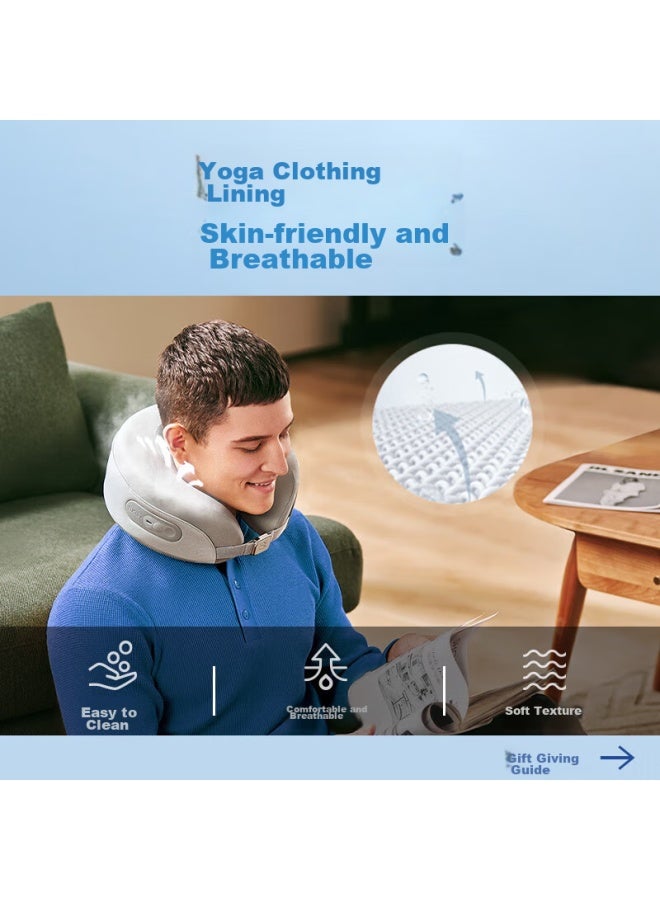 SKG Skg Neck Massager N5 Sky Blue, Shoulder And Neck U-shaped Pillow, 3d Neck Support, Hot Compress Device, Free Hands, Practical Birthday Gift For Boyfriend Or Girlfriend  - Image 5