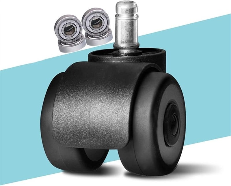2 Inch Double Wheel Mute Casters 4 Bearings High Load Bearing Furniture Office Chair Universal Wheels x 2 - Image 3