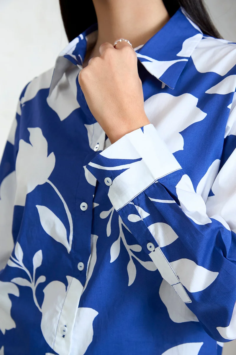 Virgio Cotton Printed Brunchwear Floral Regular Shirts for Women