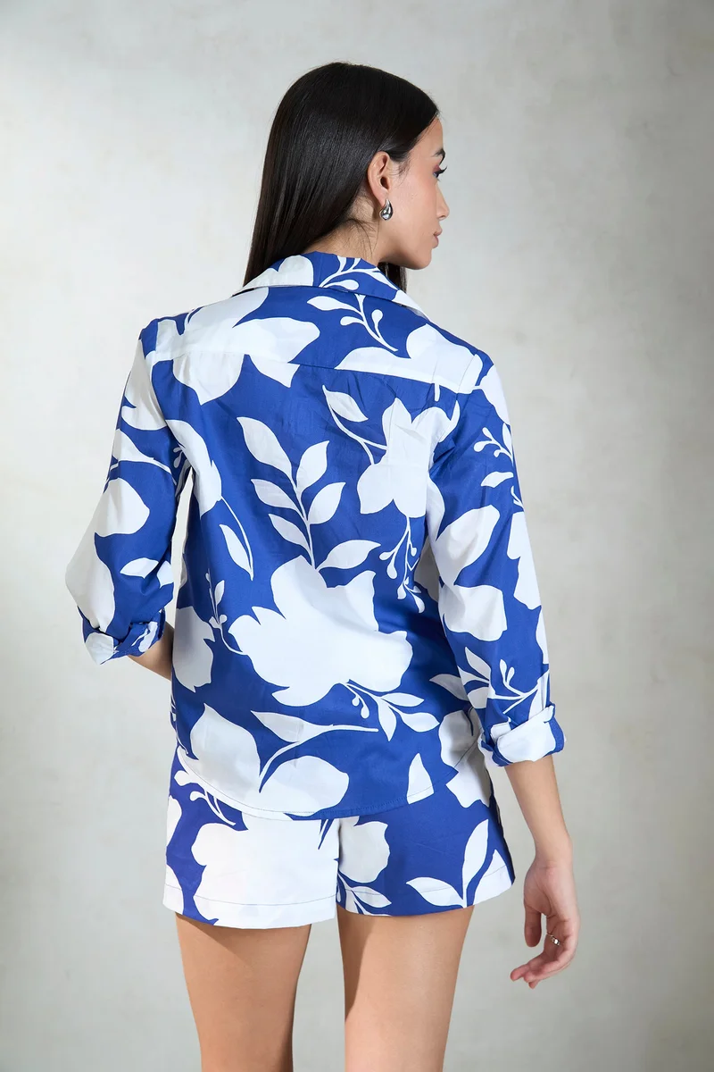 Virgio Cotton Printed Brunchwear Floral Regular Shirts for Women