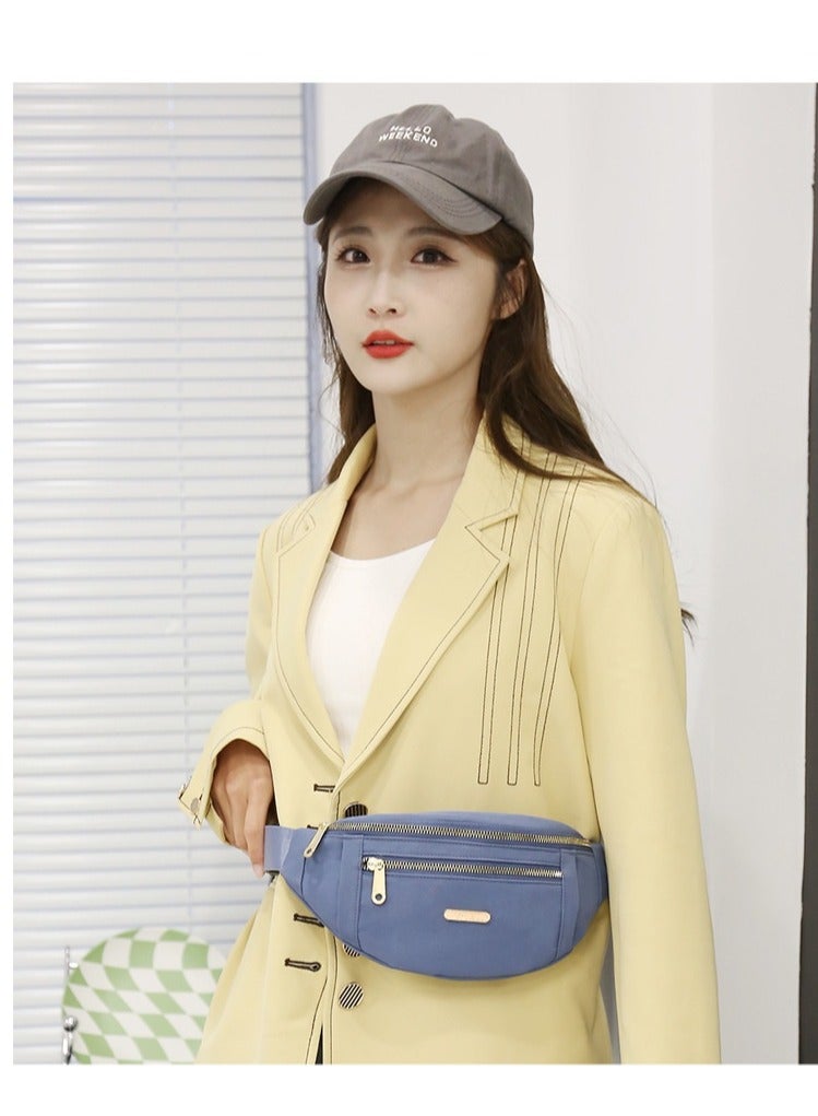 MIXDE Light-weight Waist Pack Travel walking Hiking Crossbody Waist Bag for Women Pack Belt Bag Wallet Easy Carry Blue  - Image 3