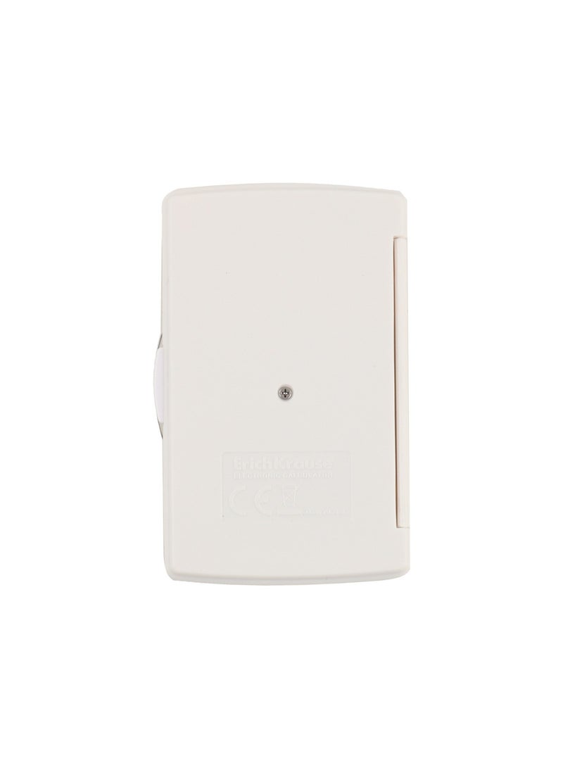 ErichKrause آلة حاسبة بحجم الجيب 8 أرقام مع غلاف بلاستيكي جسم أبيض - Image 4